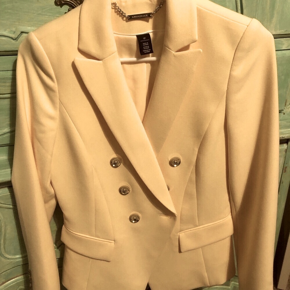 White House black market yellow trophy jacket